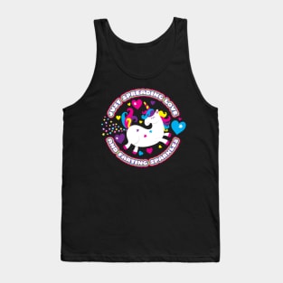 Just Spreading Love and Farting Sparkles  Unicorn Tank Top